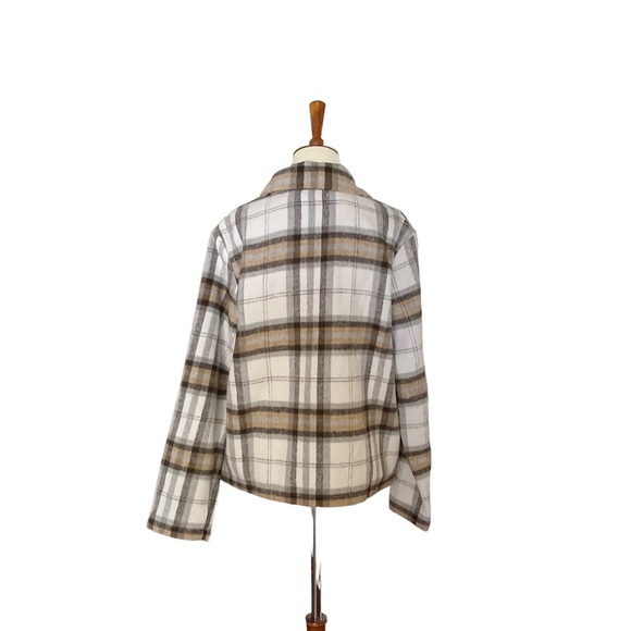 Melloday Plaid Flannel Shirt Jacket Size Large - Picture 7 of 7